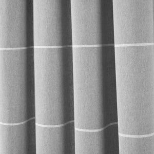84" Farmhouse Boho Striped Woven Tassel Yarn Dyed Cotton Curtain Panels (Set of 2) Light Gray