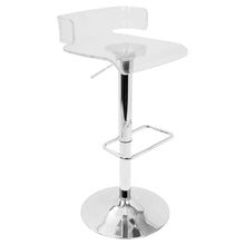 Load image into Gallery viewer, Adjustable 22.75&quot; -31&quot; Pride Contemporary Barstool - Clear Acrylic - Lumisource