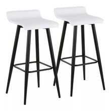 Load image into Gallery viewer, 29&quot; Ale Faux Leather/Steel Barstools (Set of 2) Black/White - LumiSource