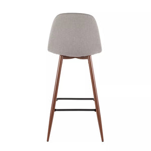 28.5" Pebble Mid-Century Modern Stools (Set of 2) Light Gray - LumiSource