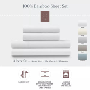 King Ella Jayne Viscose from Bamboo Deep-Pocket 4-piece Sheet Set