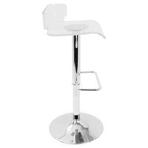 Adjustable 22.75" -31" Pride Contemporary Barstool - Clear Acrylic - Lumisource