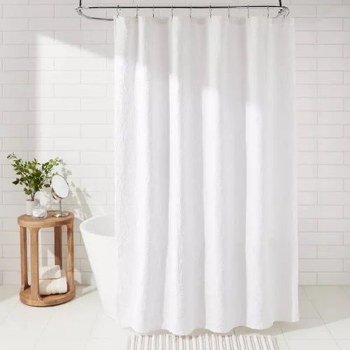Matelasse Medallion Shower Curtain White - Threshold™