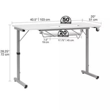 Load image into Gallery viewer, Studio designs Rollaway Ii Sewing Table Silver/White: Laminate Top Craft Station, Steel Frame, Foldable Design