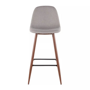 28.5" Pebble Mid-Century Modern Stools (Set of 2) Light Gray - LumiSource