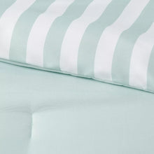 Load image into Gallery viewer, Queen/Full Microfiber Reversible Stripe Comforter Mint Green - Room Essentials™