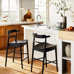 Kaysville 24" Curved Back Wood Single Counter Height Stool