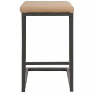 25.75" Roman Industrial Counter Height Stools (Set of 2) Gray/Camel - LumiSource