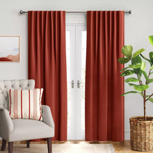 Load image into Gallery viewer, 84&quot;L Blackout Velvet Window Curtain Panels (Set of 2) Copper - Threshold™