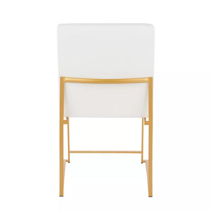 High Back Fuji Contemporary Dining Chairs (Set of 2) Gold/White- LumiSource