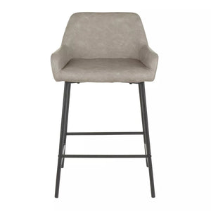 24" Daniella Industrial Counter Height Stools (Set of 2) Grey - LumiSource