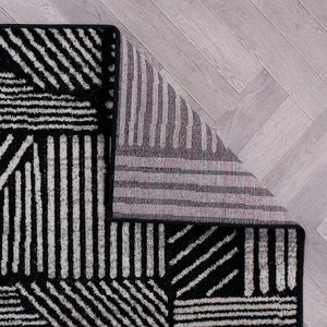 7'10" x 10' World Rug Gallery Contemporary Boho Stripes Area Rug: Geometric Pattern, Low Loop Pile, Stain & Fade Resistant