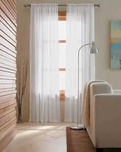 84" Sheer Chiffon Curtain Panels (Set of 2) White - Threshold™