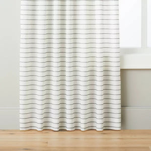 95" Blanket Stitch Curtain Panel Dark Gray/Cream - Hearth & Hand™ with Magnolia