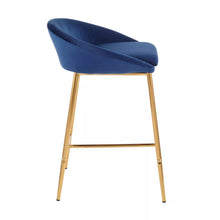 Load image into Gallery viewer, 25.75&quot; Matisse Glam (Set of 2) Counter Stools Blue/Gold - LumiSource