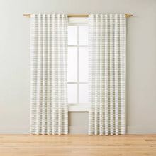 Load image into Gallery viewer, 95&quot; Blanket Stitch Curtain Panel Dark Gray/Cream - Hearth &amp; Hand™ with Magnolia