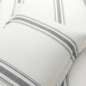 Lush Décor 2pc Twin/Twin XL Farmhouse Stripe 100% Cotton Duvet Cover Set Dark Gray
