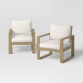 2pc Esker Recycled Resin Outdoor Patio Chairs, Club Chairs, Accent Chairs Brown - Threshold