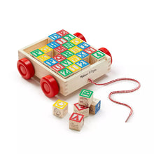 Load image into Gallery viewer, Melissa &amp; Doug Classic ABC Wooden Block Cart Educational Toy With 30 Solid Wood Blocks