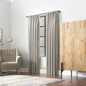 84"L Crosshatch Textured Sheer Rod Pocket Curtain Panels (Set of 2) - Scott Living