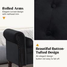 Load image into Gallery viewer, 67&quot; Gelson Velvet Upholstered with Arms for End of Bed, Black