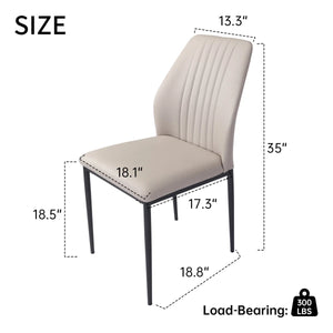 Gilfillan 35''Modern Faux Leather Dining Chairs with Stable Steel Legs, Upholstered Solid Back Side Chair