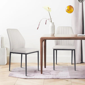 Gilfillan 35''Modern Faux Leather Dining Chairs with Stable Steel Legs, Upholstered Solid Back Side Chair