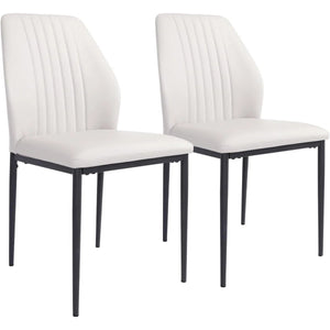 Gilfillan 35''Modern Faux Leather Dining Chairs with Stable Steel Legs, Upholstered Solid Back Side Chair