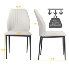 Load image into Gallery viewer, Gilfillan 35&#39;&#39;Modern Faux Leather Dining Chairs with Stable Steel Legs, Upholstered Solid Back Side Chair