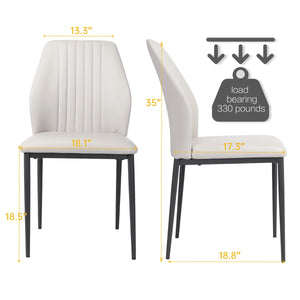 Gilfillan 35''Modern Faux Leather Dining Chairs with Stable Steel Legs, Upholstered Solid Back Side Chair