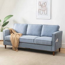 Load image into Gallery viewer, 78" Hana Square Arm Sofa, Denim Blue
