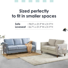 Load image into Gallery viewer, 78" Hana Square Arm Sofa, Denim Blue