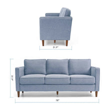 Load image into Gallery viewer, 78" Hana Square Arm Sofa, Denim Blue