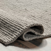 Load image into Gallery viewer, 6&#39; x 9&#39; Handmade Braided Wool Light Grey Rug