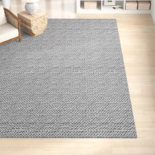 Load image into Gallery viewer, 6&#39; x 9&#39; Handmade Braided Wool Light Grey Rug