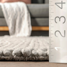 Load image into Gallery viewer, 6&#39; x 9&#39; Handmade Braided Wool Light Grey Rug