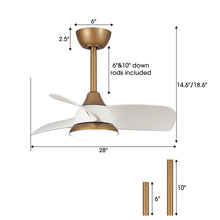 Load image into Gallery viewer, Haywa 28&#39;&#39; Ceiling Fan with LED Lights