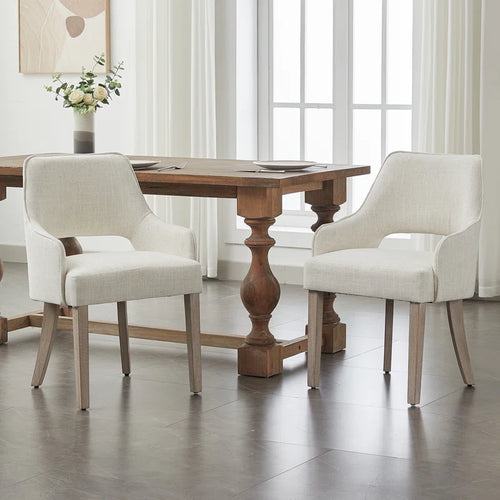 Haziqah 19.5'' H Upholstered Armchair (Set of 2), Beige