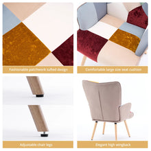 Load image into Gallery viewer, Heidegard Accent Chair Modern High Back Arm Chair, Colourful Patchwork Reading Chairs for Bedroom