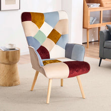 Load image into Gallery viewer, Heidegard Accent Chair Modern High Back Arm Chair, Colourful Patchwork Reading Chairs for Bedroom