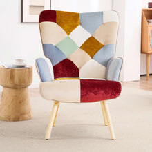 Load image into Gallery viewer, Heidegard Accent Chair Modern High Back Arm Chair, Colourful Patchwork Reading Chairs for Bedroom