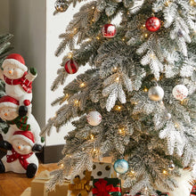 Load image into Gallery viewer, 9&#39; Hersi Slender Flocked/Frosted Spruce Christmas Tree with LED Lights