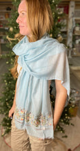 Load image into Gallery viewer, Lili &amp; Maddi Poem Blue Scarf