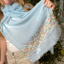 Load image into Gallery viewer, Lili &amp; Maddi Poem Blue Scarf