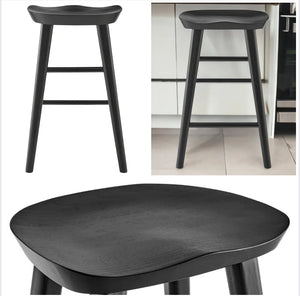 Joss & Main Anzie Solid Wood 25" Counter Stools (Set of 2) Black