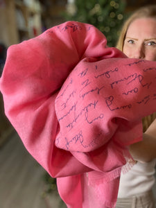 Lili & Maddi Script Pink Scarf