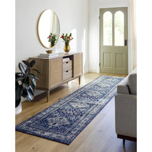 Load image into Gallery viewer, 2&#39;7&quot; x 16’ Fitz Oriental Navy Area Rug
