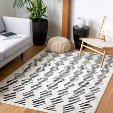 Load image into Gallery viewer, 6&#39;7&quot; x 8&#39;7&quot; Contemporary Black/Ivory Tulum Collection Area Rug