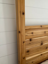 Load image into Gallery viewer, Custom Built QUEEN Cedar Canopy Panel Bed with Matching Nightstand
