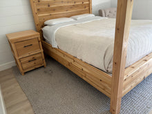 Load image into Gallery viewer, Custom Built QUEEN Cedar Canopy Panel Bed with Matching Nightstand